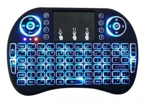 Backlit Wireless Mini Keyboard with Touchpad for Android TV Box, XBOX360, PS3 or PC - Black