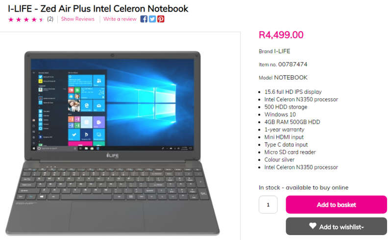 iLIFE ZED AIR PLUS DUAL CORE LAPTOP - 15.6 inch Screen, 4 GB RAM, 500 GB HDD