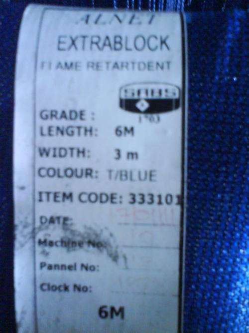 6m x 3m "TRUE BLUE" Extrablock Fire-Retardant shade cloth
