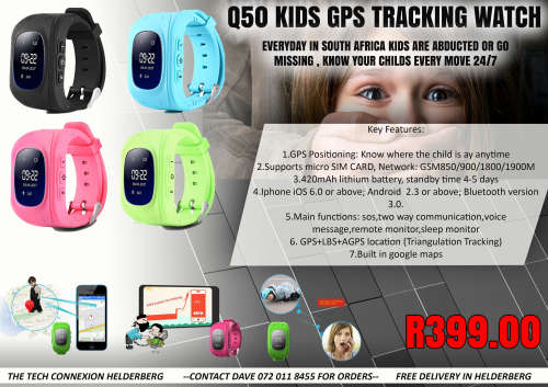 Q50 GPS Tracking Watches Black