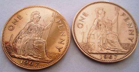 2x 1967 One Penny's