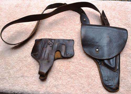 Leather Service Pistol Holster & Hip Pistol Holster