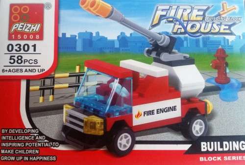 58 Piece Lego Compatible Fire Engine Building Set.