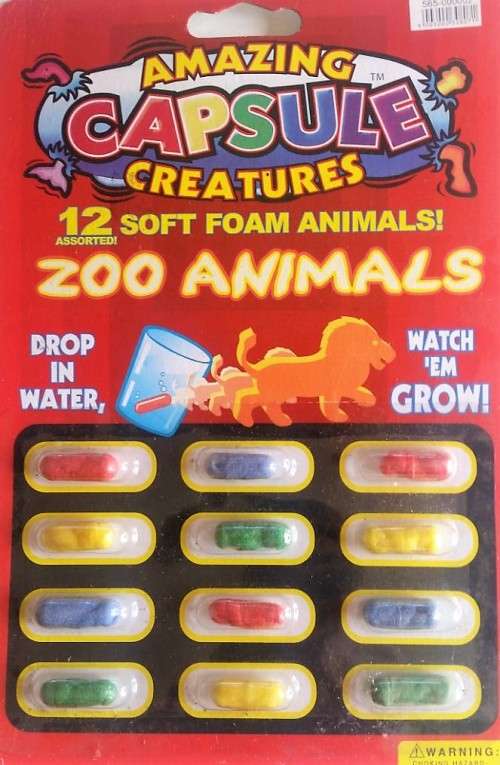 Amazing Capsule Creatures - ZOO ANIMALS - Just add water - 12 Animal Collection