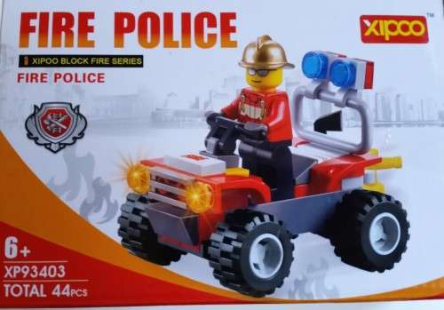 44 Piece 3 in 1  Lego Compatible FIRE POLICE Building Set.