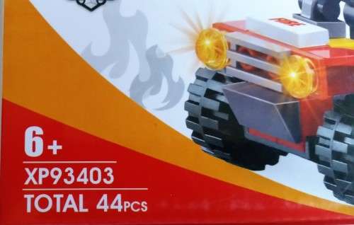 44 Piece 3 in 1  Lego Compatible FIRE POLICE Building Set.