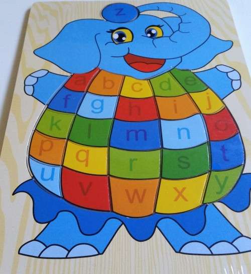 Educational Wooden Alphabet ELEPHANT Puzzle. Strong, durable and colourful