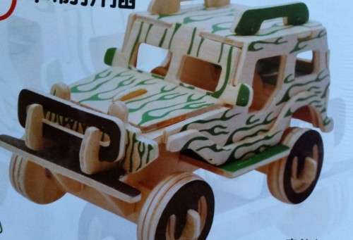 3D WOODEN DIY JEEP  - No tools required, great decorative item.