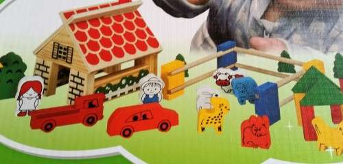 GREAT CHRISTMAS GIFT -  Wooden block Building set - The Farm