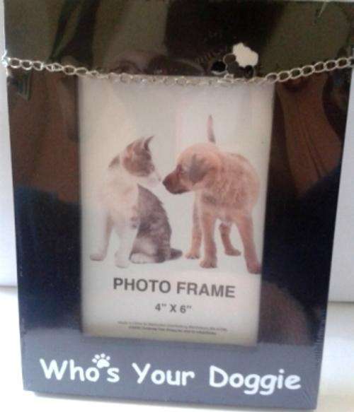 NEW SHIPPING RATES--Who's Your Doggie Photo Frame with Chain Decor See Regular Listings for Kitty
