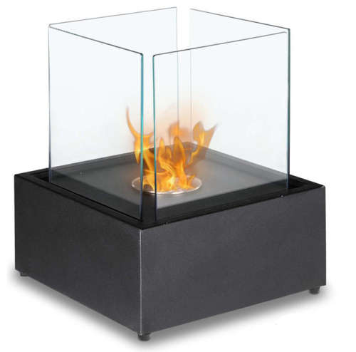Bio Ethanol Fireplace with White Stones