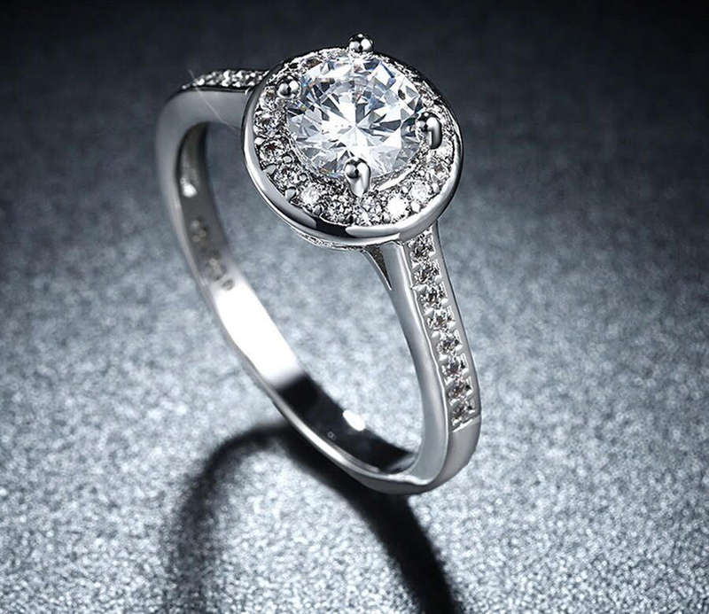 Platinum Plated Simulated Diamond Rings | 4 Options
