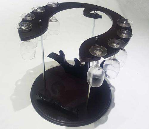 Wine Rack & 8 Wine Glasses **NEW**