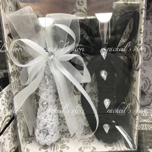 Wedding Wine/champagne glass set & Cake knife set