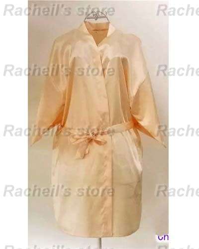 Satin gown wedding Satin robe sleeping gown sleeping robe short Champagne#local stock#