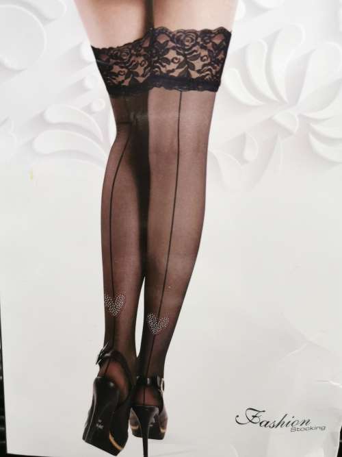 Thigh high stockings with pattern#local stock#