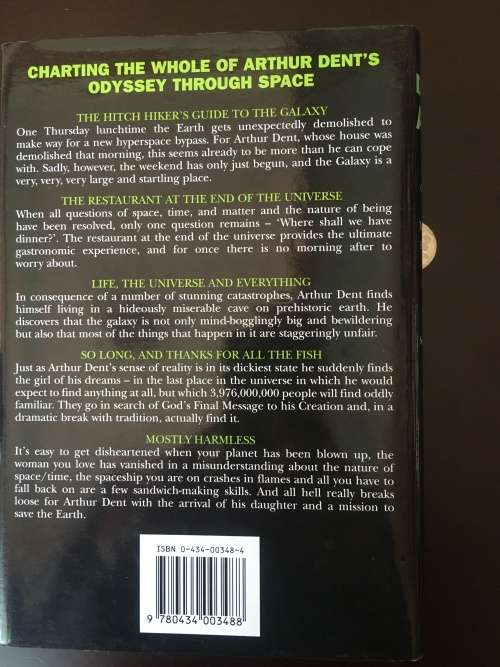 The Hitchhikers Guide to the Galaxy - Trilogy in 5 parts - Douglas Adams (hardcover)