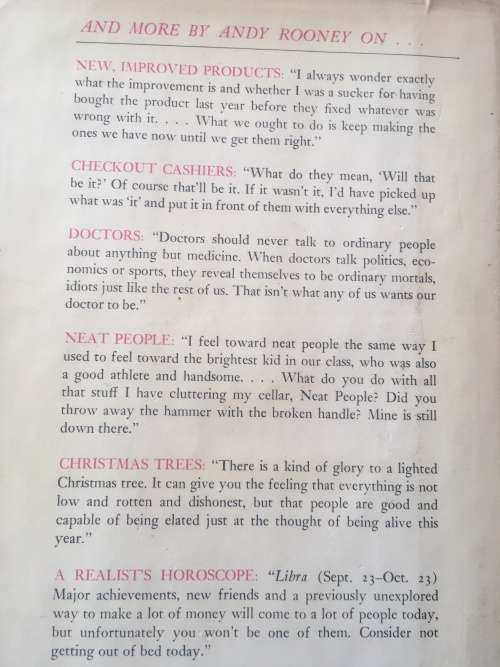 And more by Andy Rooney - Andrew A. Rooney