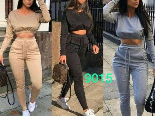 Fashion Crop Top Tracksuits