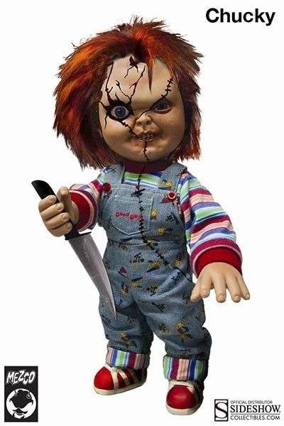 Sideshow Collectibles Mezco 15" Bride of Chucky Chucky Doll with Knife 902039