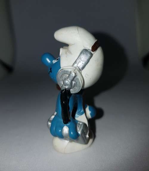 Smurfs 20143 CB Operator Smurf Radio Headphones Figure Vintage Toy PVC Figurine