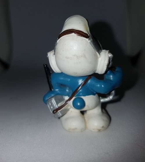 Smurfs 20143 CB Operator Smurf Radio Headphones Figure Vintage Toy PVC Figurine
