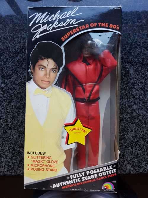 1984 Michael Jackson Thriller Figure Doll Toy Glove LJN Red Outfit King of Pop
