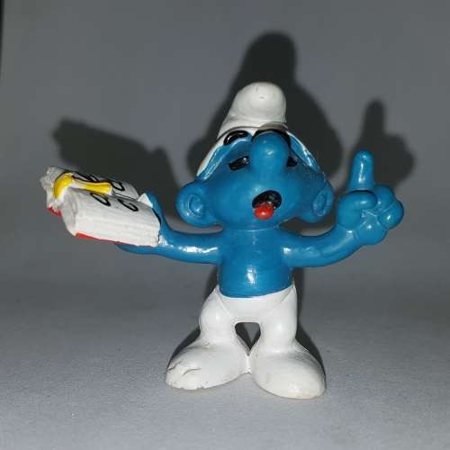 Vintage 1980 Smurf Teacher Teaching Figure Schleich PEYO