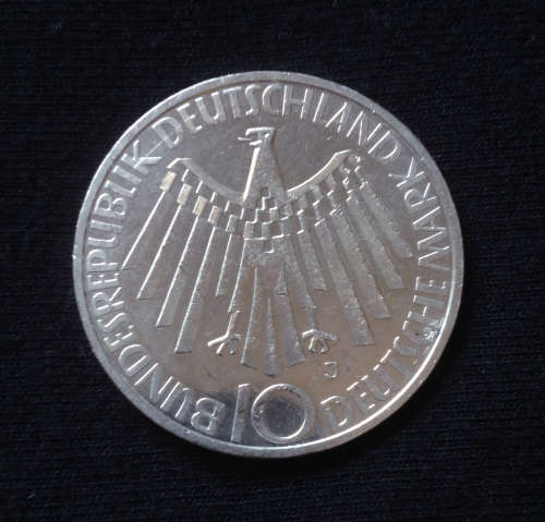 1972 Munich Olympics in Germany - Silver 10 Deutsche Mark Coin