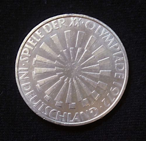 1972 Munich Olympics in Germany - Silver 10 Deutsche Mark Coin