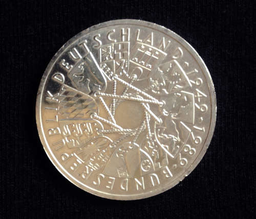 Germany 1989 Bundesrepublik Deutschland 1949-1989 Silver 10 Mark Coin