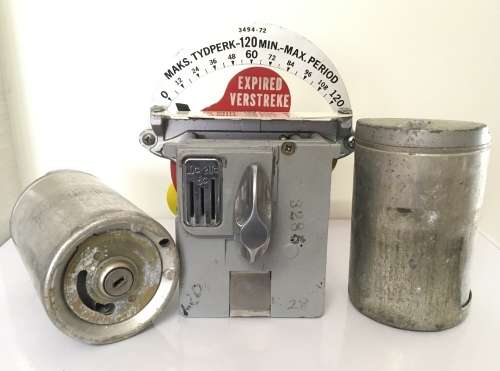 Very Old Duncan Parking Meter Clock and cash boxes from the 60s