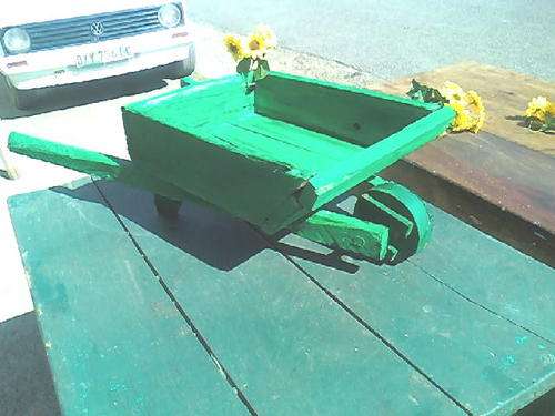 Garden disiplay wheelbarrow  for flowers.