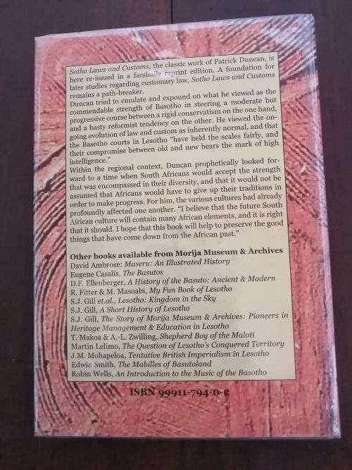 SOTHO LAWS AND CUSTOMS - Patrick Duncan