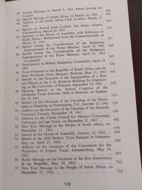 VERWOERD SPEAKS: Speeches 1948-1966