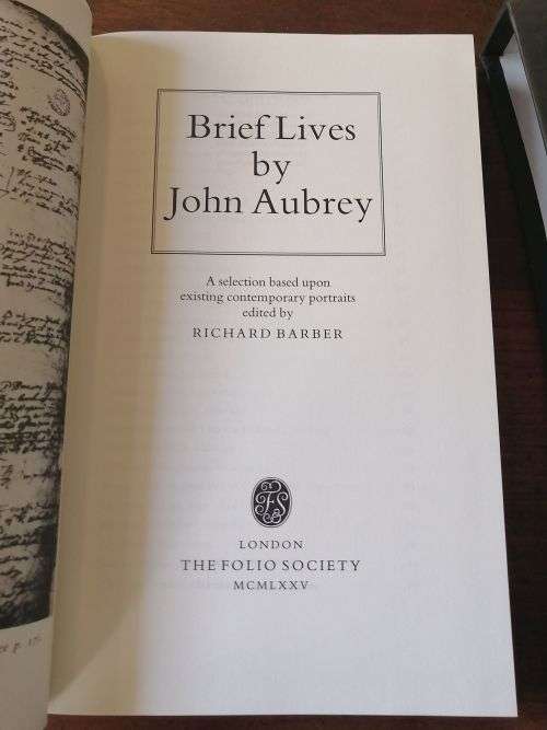 BRIEF LIVES - John Aubrey *Folio Society