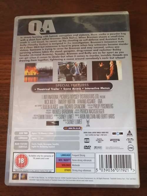 Q & A - Starring Nick nolte, Directed by Sidney Lumet