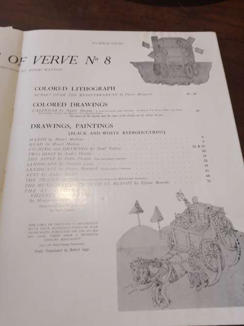 VERVE MAGAZINE:  Henri Matisse cover - E Teriade (ed) Issue No 8 Vol 2 (1940)