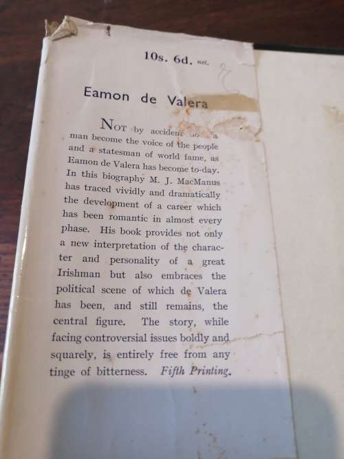 EAMON DE VALERA - MJ Mac Manus *signed by Eamon de Valera