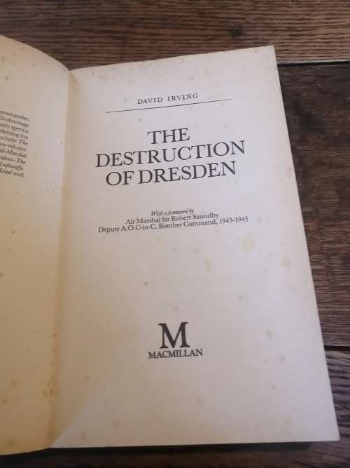THE DESTRUCTION OF DRESDEN -  David Irving *signed