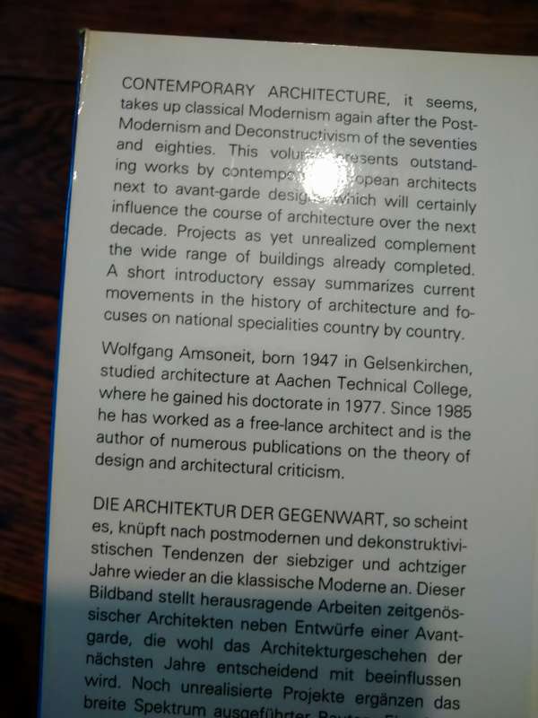 CONTEMPORARY EUROPEAN ARCHITECTS: Volume I - Wolfgang Amsoneit