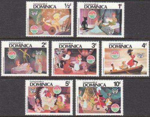 Dominica 7 Disney stamps - Unmounted mint