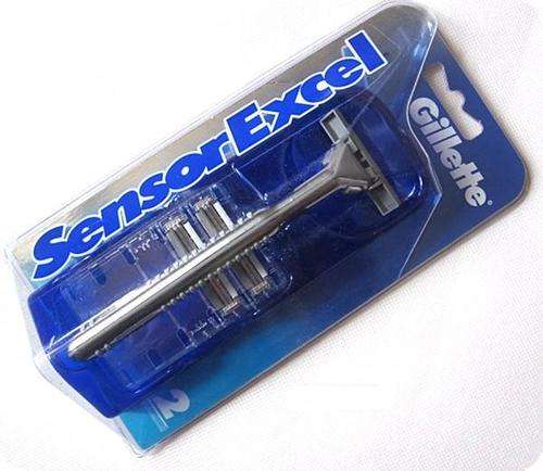 1 Gillette Sensor Excel Razor Plus 2 Cartridges