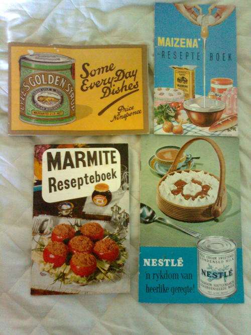 4 Old Collectable Recipe Books: Marmite, Lyle's Golden Syrup, Maizena, Nestle Only R10!!