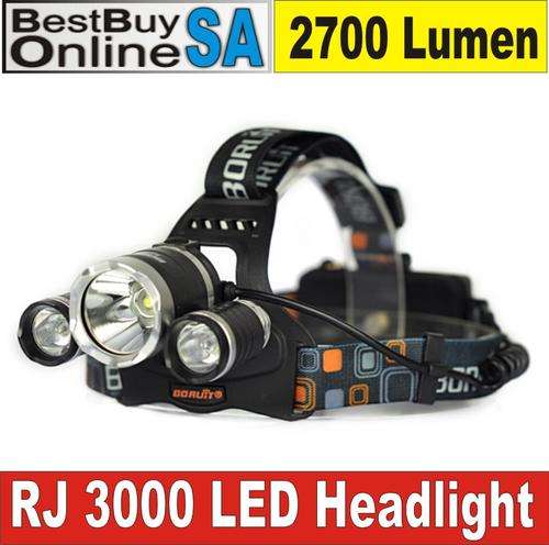 Boruit RJ3000 Super Bright 3X CREE XML T6 LED Headlamp Torch (Local Stock)