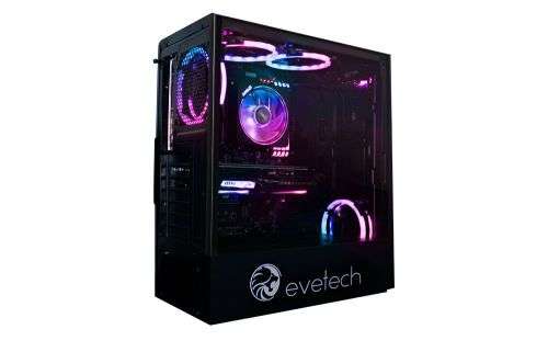 EVETECH ARES  ** RGB GAMING PC CASE ** 4 RGB RANS ** GLASS SIDE PANEL** WARRANTY** GOOD CONDITION **