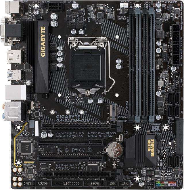 GIGABYTE GA-B250M-D3H ** GAMING MOTHERBOARD ** EXCELLENT CONDITION ** WARRANTY **