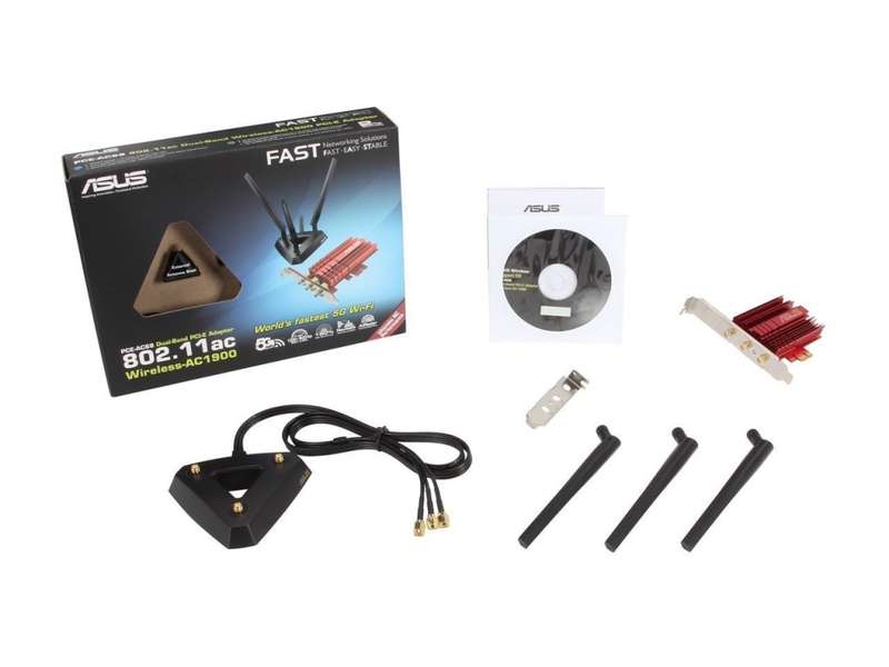 ASUS PCE-AC68 ** DUAL BAND WIRELESS -AC1900 PCIe ADAPTER ** EXCELLENT CONDITION ** WARRANTY **