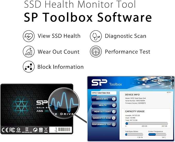 SP A55 SILICON POWER ** 1TB SSD ** EXCELLENT CONDITION ** WARRANTY **