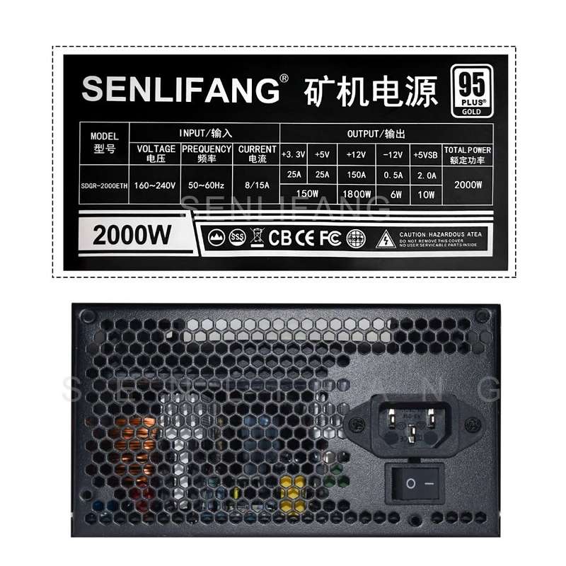 SENLIFANG SDGR-2000ETH ** 2000W MINER POWER SUPPLY ** GOOD CONDITION ** WARRANTY **